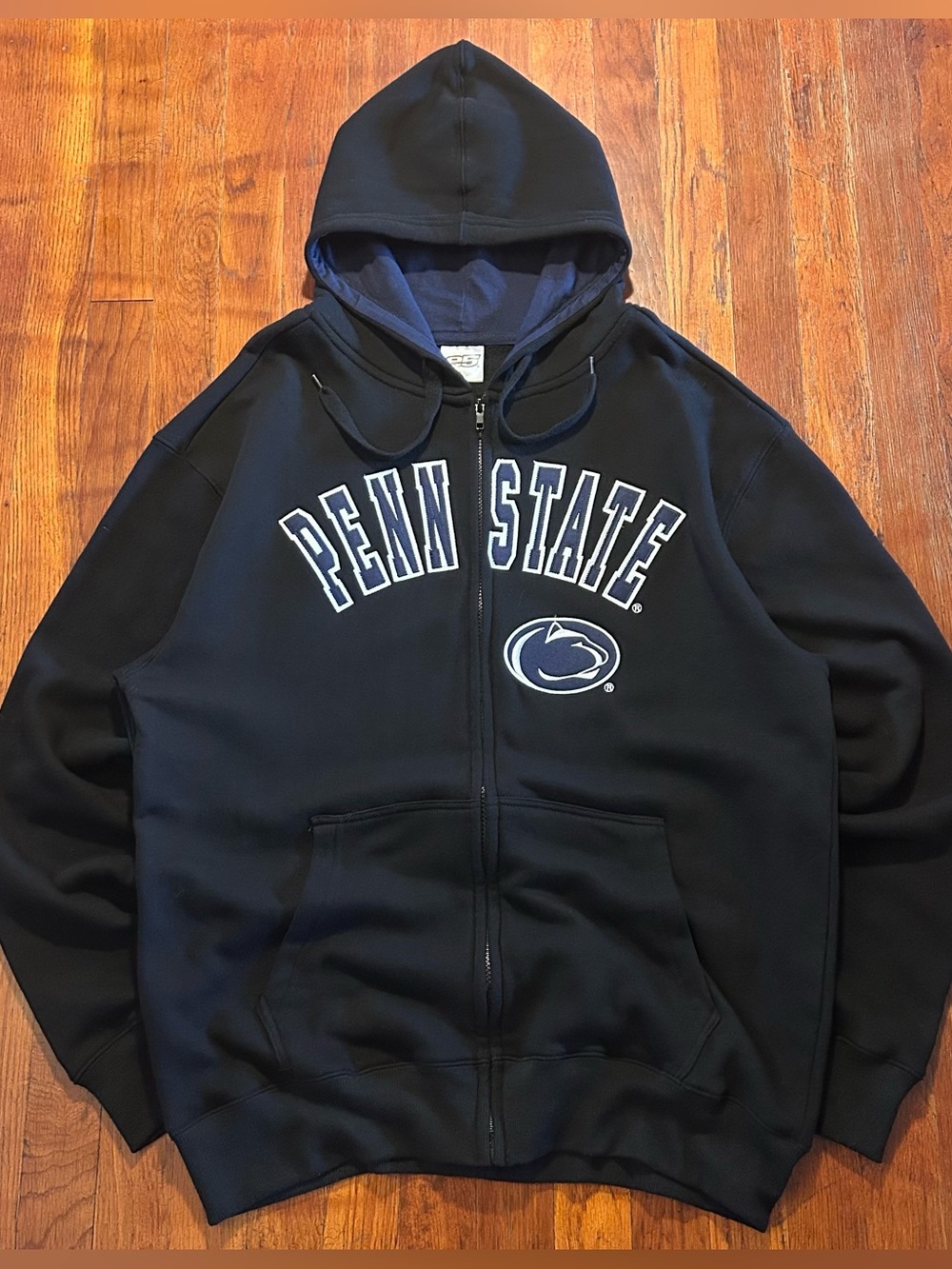 Vintage Y2K Penn State University PSU Embroidered Logo Zip Up Hoodie Sweatshirt